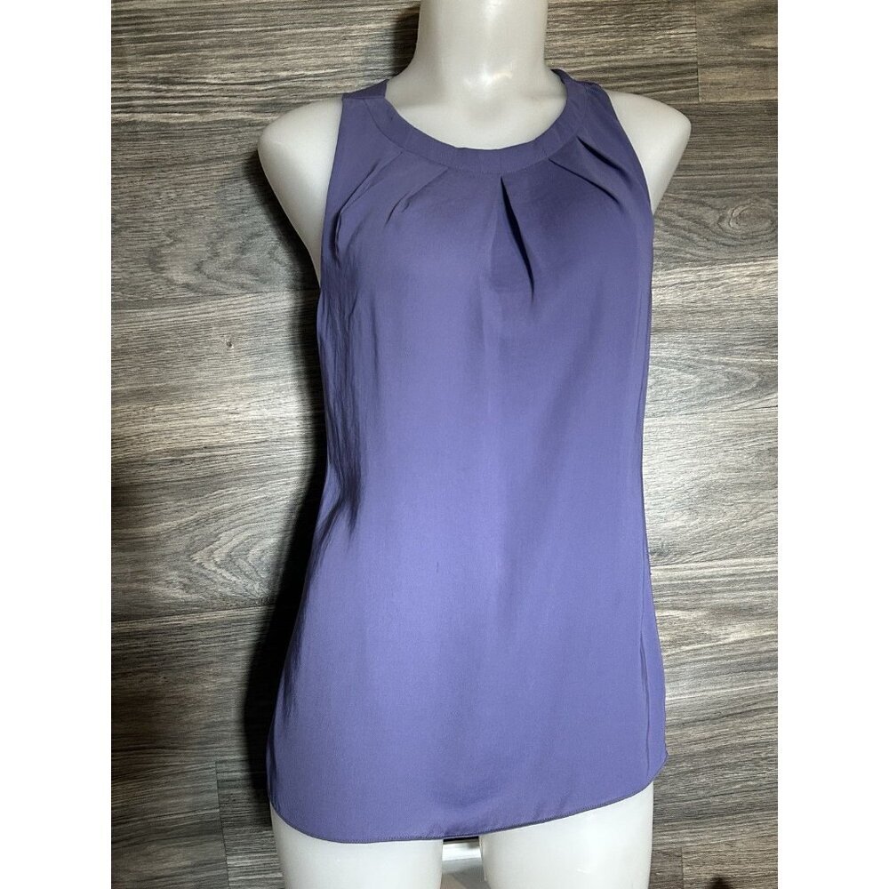Banana Republic Purple Blouse Racer Back Side Zip - Picture 2 of 11